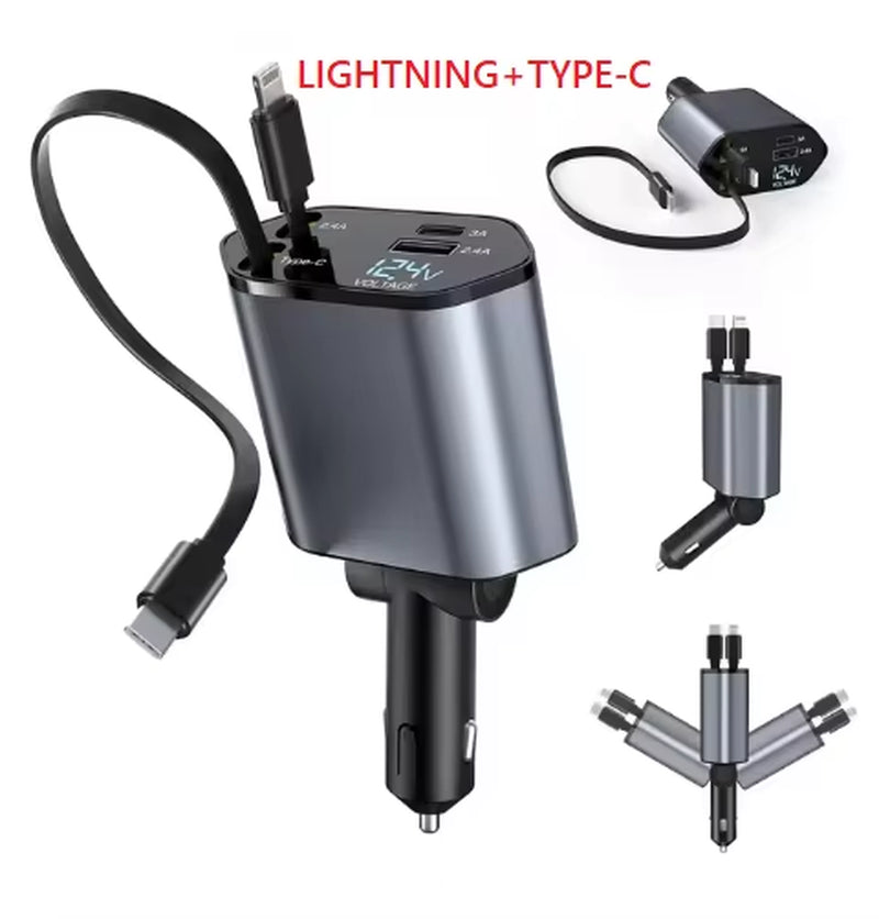 4 in 1 Retractable Car Charger
