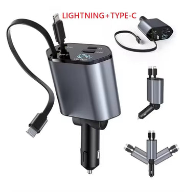 4 in 1 Retractable Car Charger