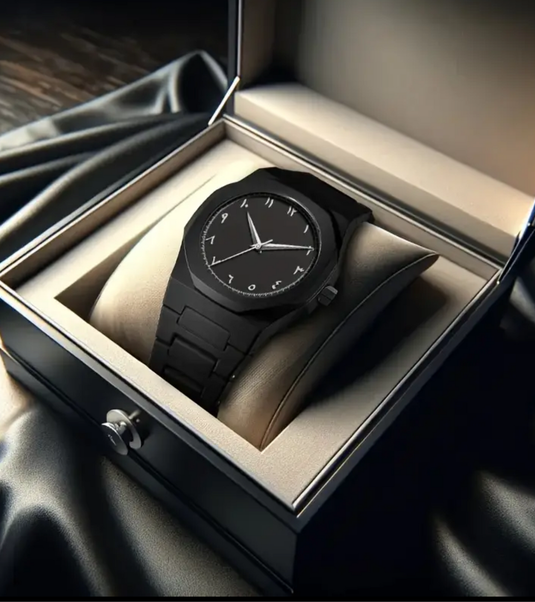 Premium Black Arabic Aura Watch