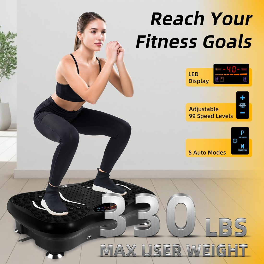 Weight Loss Vibration Machine with Bluetooth Speaker